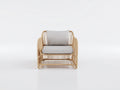 Sillones de ratán ratán y tela 85x78x78 cm - Beige-Gris - Estilo natural
