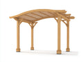 Pérgola de jardín de madera con techo enrejado 360x280x250 cm - madera natural - diseño clásico para exterior
