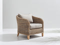 Sillones de ratán 82x76x80 cm - ratán natural y patas de madera marrón - diseño moderno para jardín