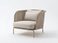 Sillones de ratán 90x82x78 cm de ratán y metal - beige - estilo moderno para jardín