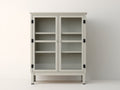 Vitrina madera y vidrio 105x42x150 cm - blanco crema - diseño moderno para comedor