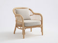 Sillón de ratán sintético con cojín 87x82x79 cm - beige - diseño rústico para salón