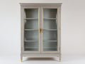 Vitrina madera y vidrio 120x45x190 cm - blanco roto - almacenamiento decorativo clásico