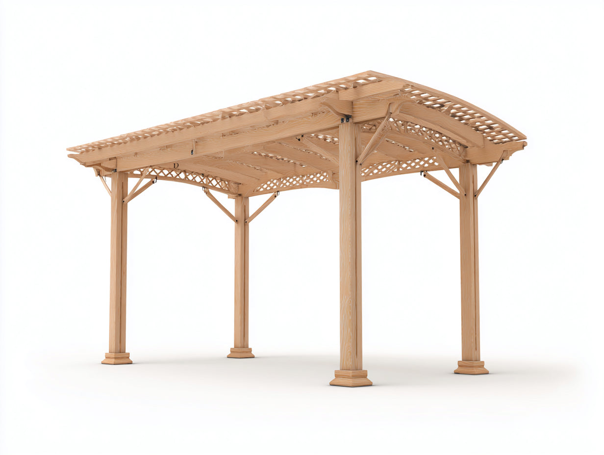 Pérgola de jardín madera 380x320x280 cm - Beige - Diseño decorativo