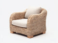 Sillones de ratán ratán y tela 102x90x86 cm - beige natural-crema - diseño exterior con asiento acolchado