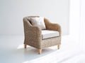 Sillón de ratán natural con cojín 88x85x80 cm - natural - estilo rústico para salón