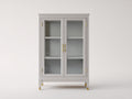 Vitrina de MDF y cristal 90x40x150 cm - gris - diseño clásico para salón