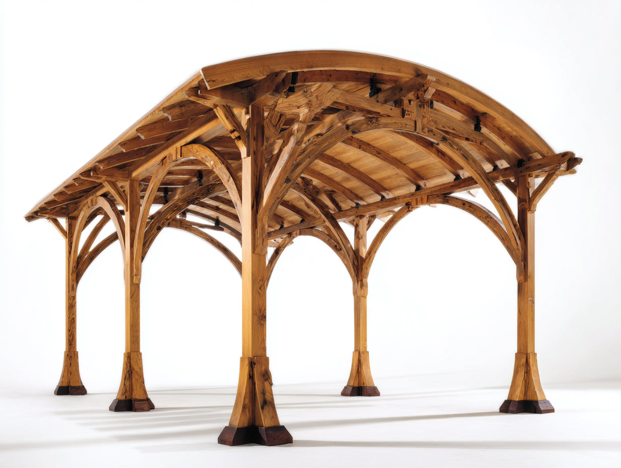 Pérgola de jardín madera 420x320x290 cm - Marrón - Estilo rústico