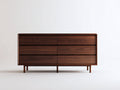 Cómodas 160x45x78 cm de madera - marrón - estilo moderno con 6 cajones