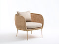 Sillones de ratán ratán y tela 82x78x82 cm - Beige-Marrón - Estilo natural