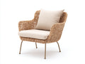 Sillones de ratán 78x72x82 cm - ratán natural y patas metálicas marrón - diseño moderno para jardín