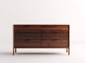 Cómoda madera 145x42x78 cm - marrón nogal - diseño moderno con cajones