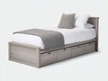 Cama individual de madera con cajones 208x96x82 cm - roble claro - diseño funcional para dormitorio