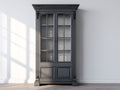 Vitrina madera y vidrio 120x45x220 cm - Negro - Estilo clásico