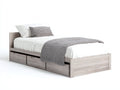 Camas individuales madera 200x100x85 cm - Beige-Gris - Con cajones