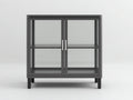 Vitrina madera y vidrio 100x40x90 cm - Gris - Estilo moderno